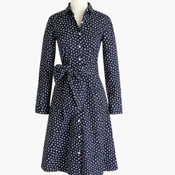 J Crew tie-waist shirtdress long sleeves - Picture 10 of 10